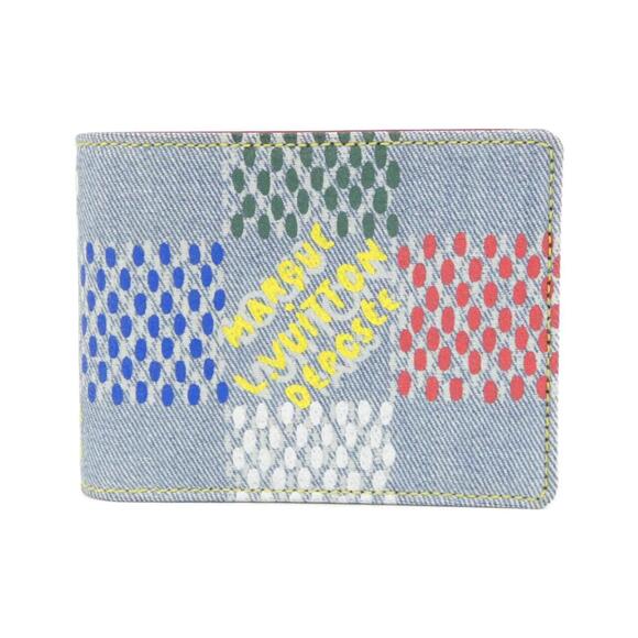 Louis Vuitton LV Birds Damier Denim Portefeuille Multiple N00186 Billfold